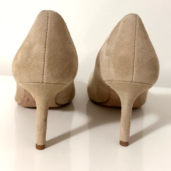 Veronica Beard Lisa Suede Point Toe Pumps Sandstone Nude 7 - Picture 4 of 7